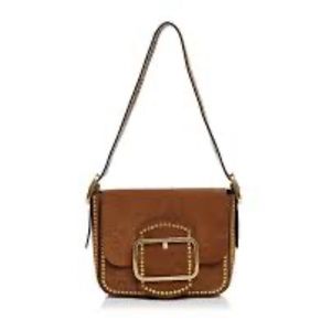 Tory Burch Sawyer Stud Suede Small
Shoulder Bag, Festival Brown